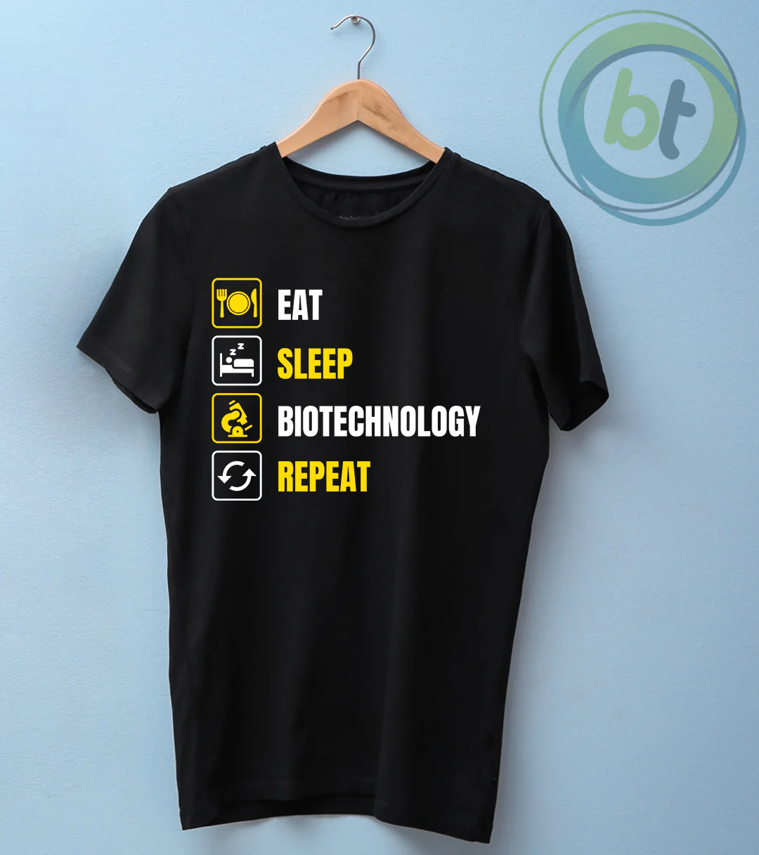EAT. SLEEP. BIOTECHNOLOGY. REPEAT Quote Premium T-Shirts - Image 3